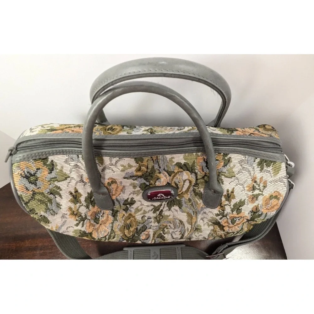 Jordache Vintage Floral Tapestry Carry On Luggage Overnight Travel Duffel Bag